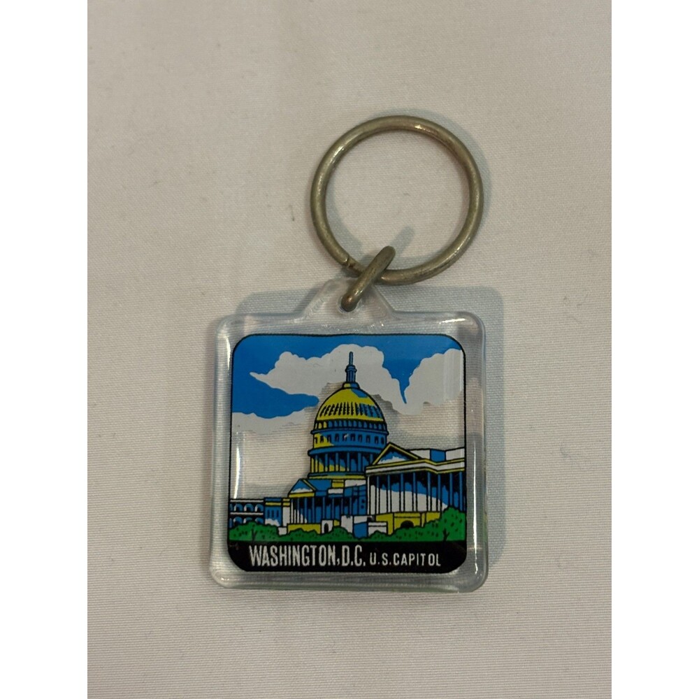 Vintage Washington, D.C.- U.S. CAPITAL Souvineer Acrylic Keychain